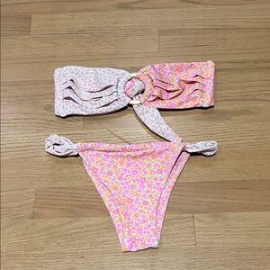 Kulani Kinis Floral Bandeau Thong Bikini Set